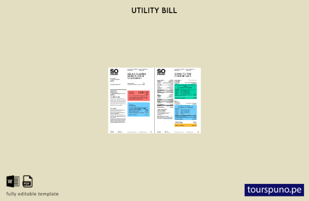 listo para imprimir páginas de facturas de servicios públicos de So Energy del R